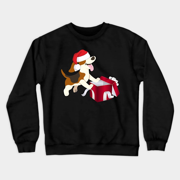 Beagle Dog In Santa Hat Christmas Gift For Dog Lover Crewneck Sweatshirt by EduardjoxgJoxgkozlov